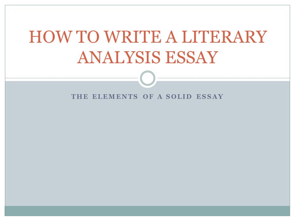 How To Write An Interpretive Analysis Essay